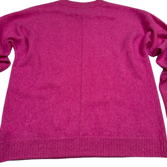 JOIE Cashmere Sweater Dolman Sleeve Crew Neck Women Size M Hot Pink Cozy Preppy - Picture 8 of 13